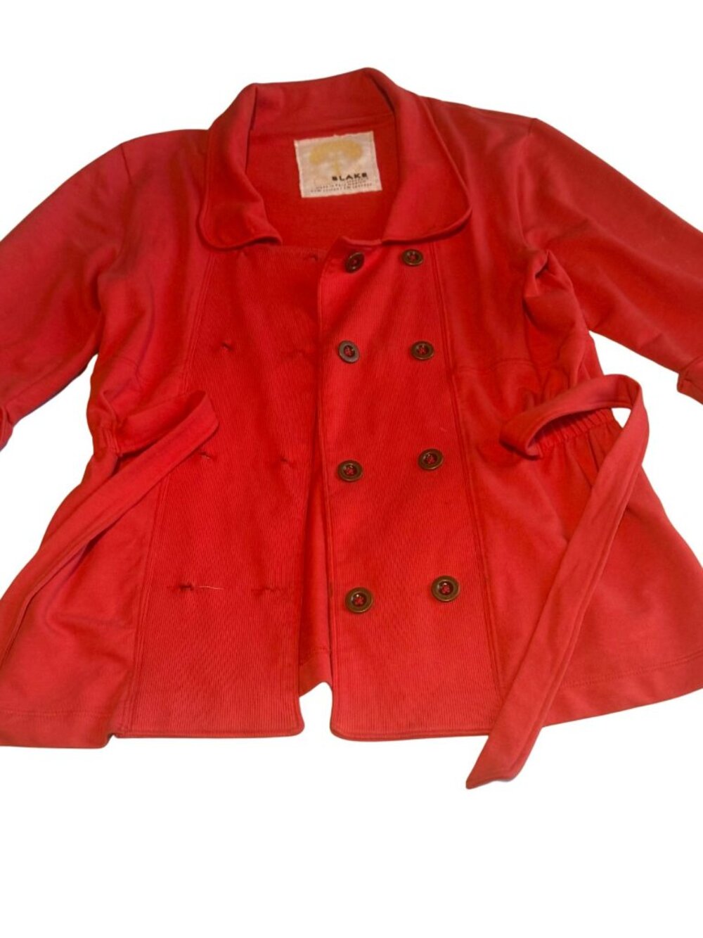 Blake Standard, Cherry Red Cotton Trench Jacket Medium